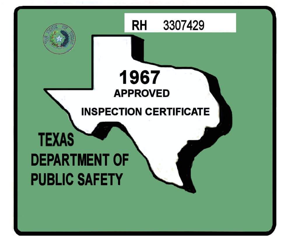 1967 Texas Inspection Sticker